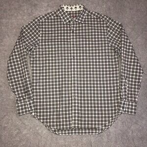 Robert Graham LS Button Down Men's Shirt Size Large Black White Flip Cuff
